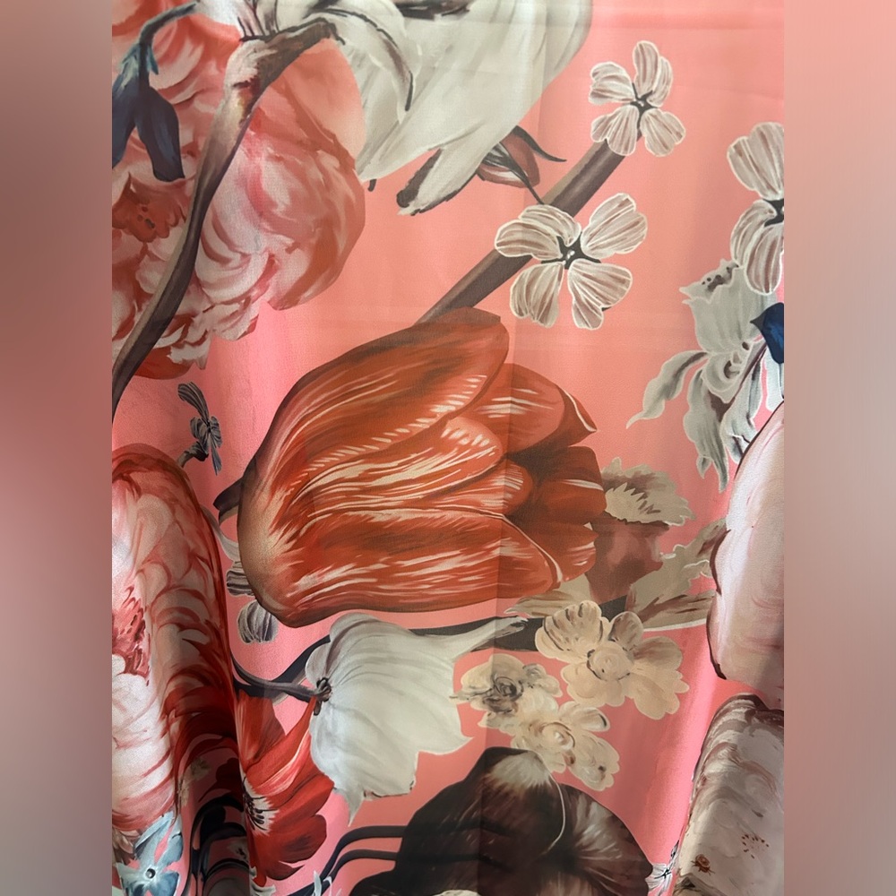 KIMONO | peach floral kimono O/S